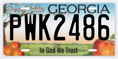 GA license plate PWK2486