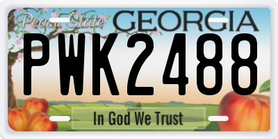 GA license plate PWK2488