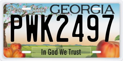GA license plate PWK2497