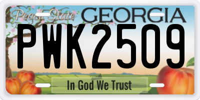 GA license plate PWK2509