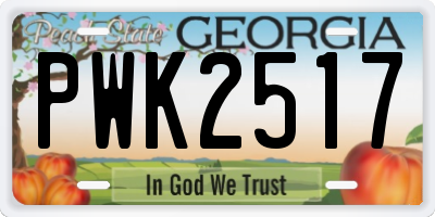 GA license plate PWK2517