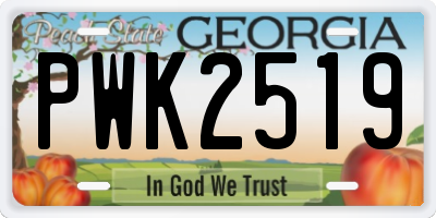 GA license plate PWK2519