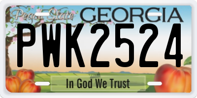 GA license plate PWK2524