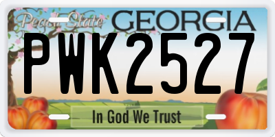 GA license plate PWK2527