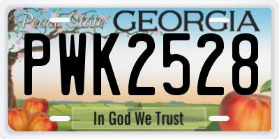 GA license plate PWK2528