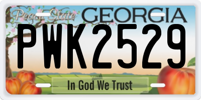 GA license plate PWK2529
