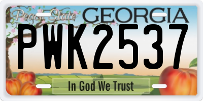 GA license plate PWK2537