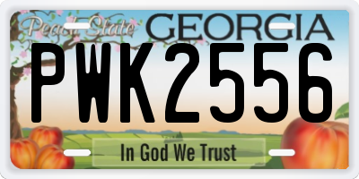 GA license plate PWK2556