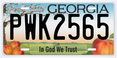 GA license plate PWK2565