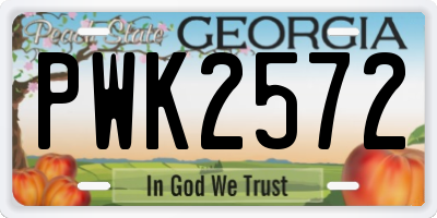 GA license plate PWK2572