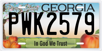 GA license plate PWK2579
