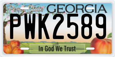 GA license plate PWK2589
