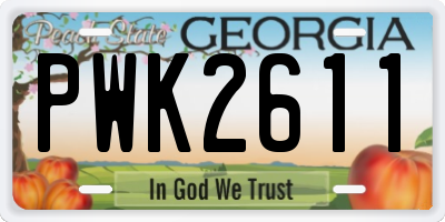 GA license plate PWK2611