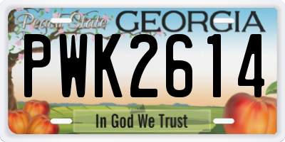 GA license plate PWK2614