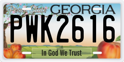 GA license plate PWK2616