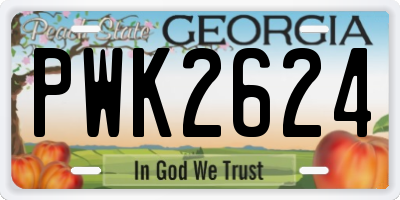 GA license plate PWK2624