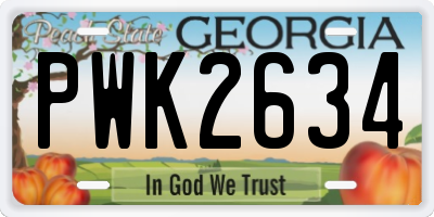 GA license plate PWK2634