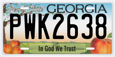 GA license plate PWK2638