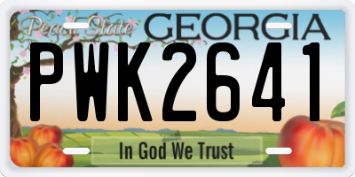 GA license plate PWK2641