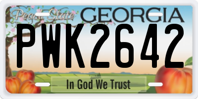 GA license plate PWK2642