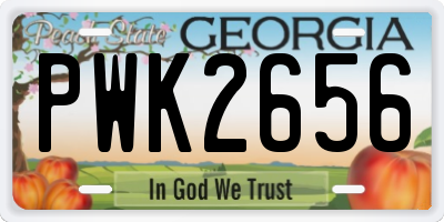 GA license plate PWK2656