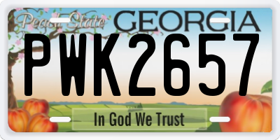 GA license plate PWK2657