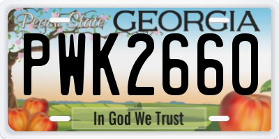 GA license plate PWK2660