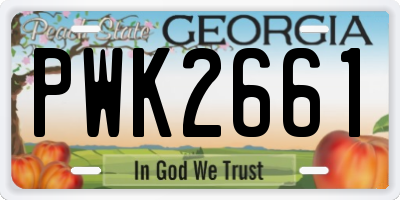 GA license plate PWK2661