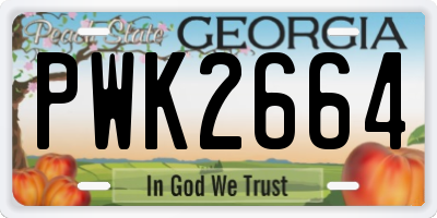 GA license plate PWK2664