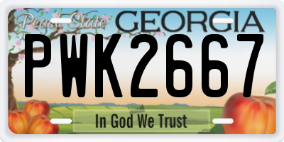 GA license plate PWK2667