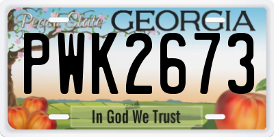 GA license plate PWK2673