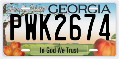 GA license plate PWK2674