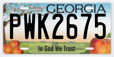 GA license plate PWK2675
