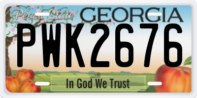 GA license plate PWK2676