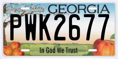 GA license plate PWK2677