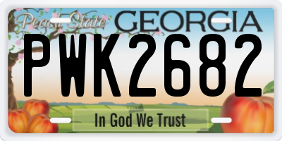 GA license plate PWK2682