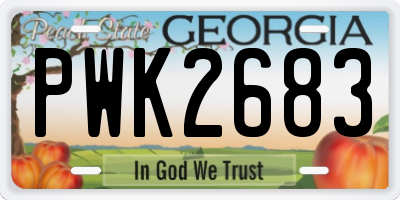GA license plate PWK2683
