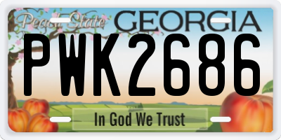GA license plate PWK2686