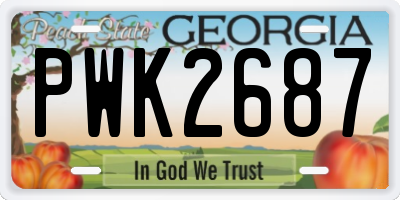 GA license plate PWK2687