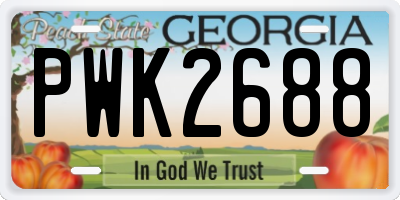 GA license plate PWK2688