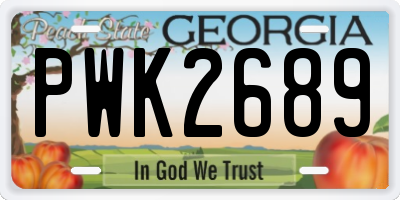 GA license plate PWK2689