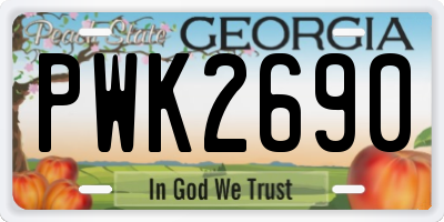 GA license plate PWK2690