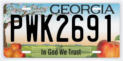 GA license plate PWK2691