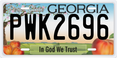 GA license plate PWK2696
