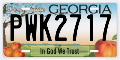 GA license plate PWK2717