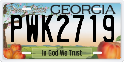 GA license plate PWK2719