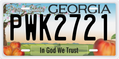 GA license plate PWK2721
