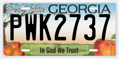 GA license plate PWK2737