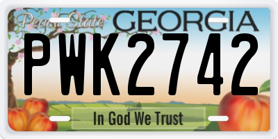 GA license plate PWK2742