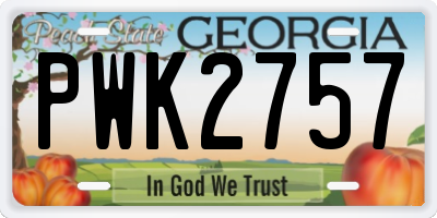 GA license plate PWK2757